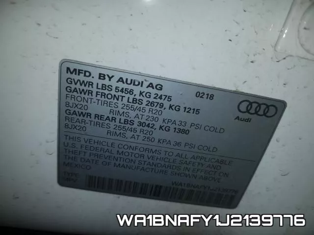 WA1BNAFY1J2139776 фото 2
