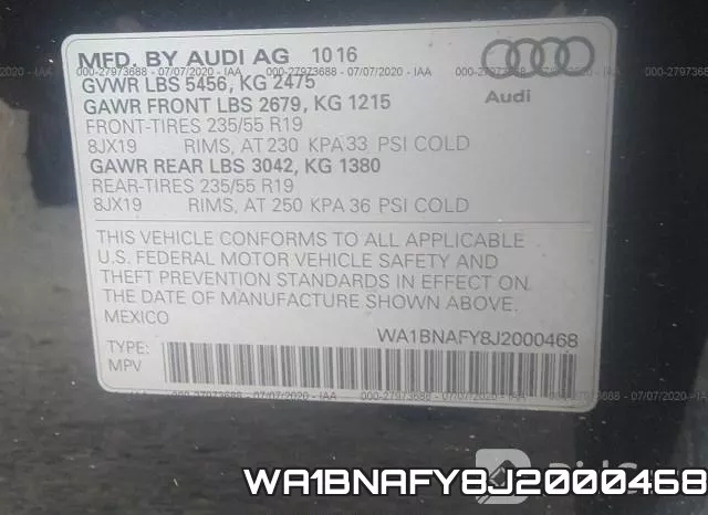 WA1BNAFY8J2000468 фото 10