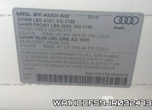 WA1HCCFS9JR032473 фото 10