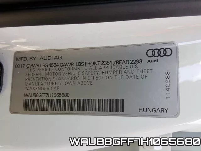 WAUB8GFF7H1065680 фото 2