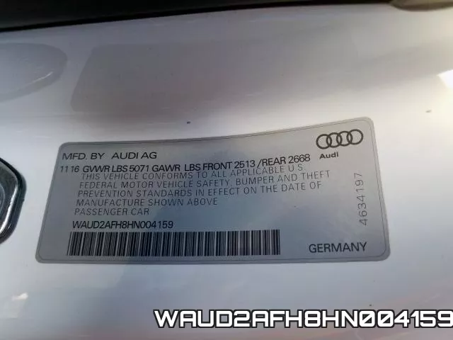 WAUD2AFH8HN004159 фото 2