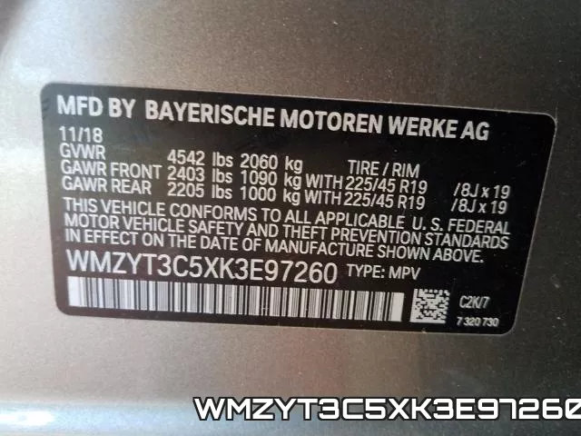 WMZYT3C5XK3E97260 фото 2