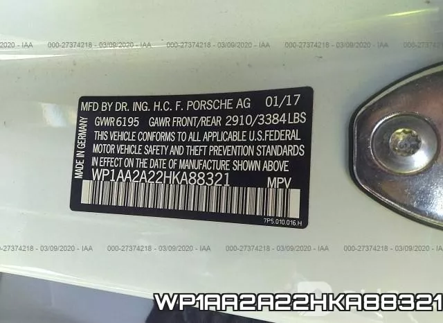 WP1AA2A22HKA88321 фото 10