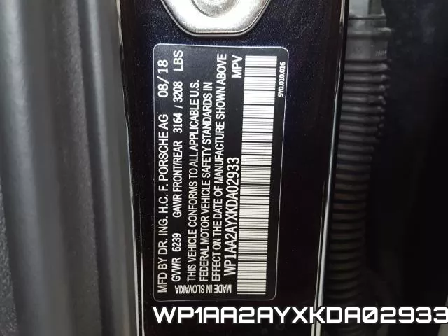 WP1AA2AYXKDA02933 фото 2