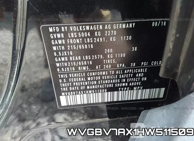 WVGBV7AX1HW511509 фото 10