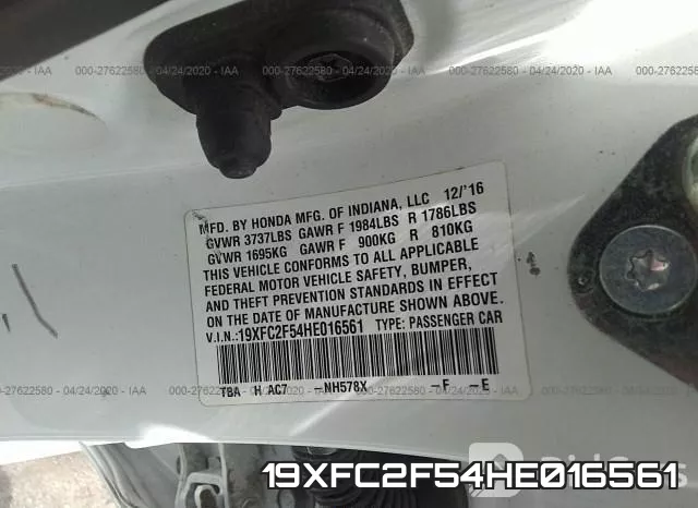 19XFC2F54HE016561 фото 10