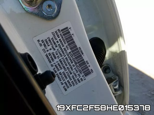 19XFC2F58HE015378 фото 2