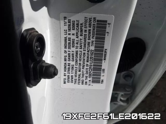 19XFC2F61LE201622 фото 2