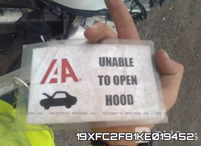 19XFC2F81KE019452 фото 2