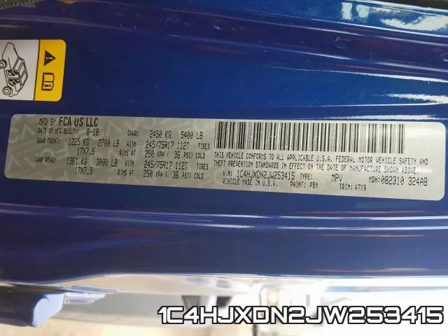 1C4HJXDN2JW253415 фото 2