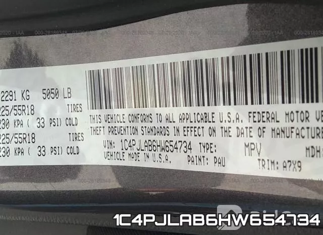 1C4PJLAB6HW654734 фото 10