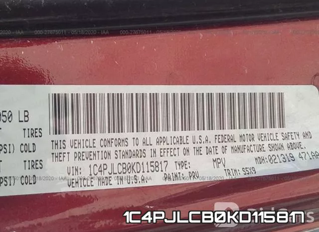 1C4PJLCB0KD115817 фото 10