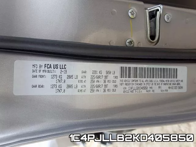 1C4PJLLB2KD405850 фото 2
