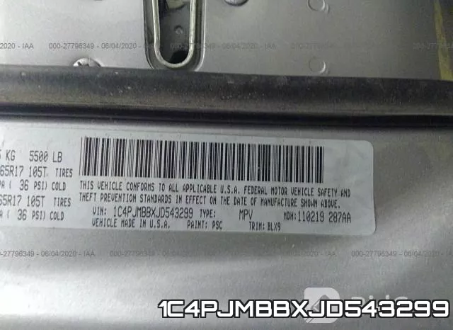 1C4PJMBBXJD543299 фото 10