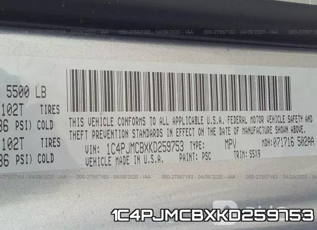 1C4PJMCBXKD259753 фото 10