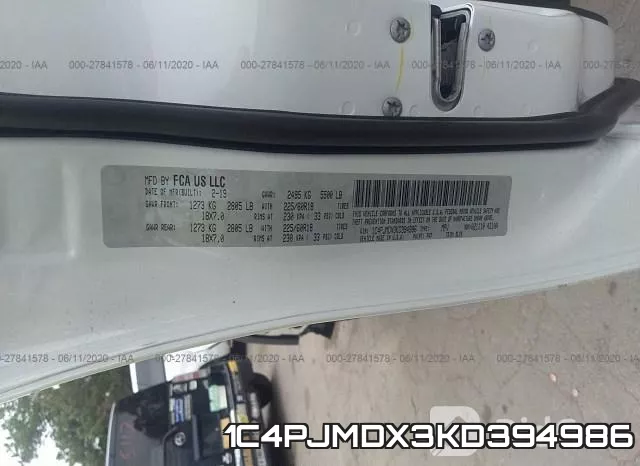 1C4PJMDX3KD394986 фото 10