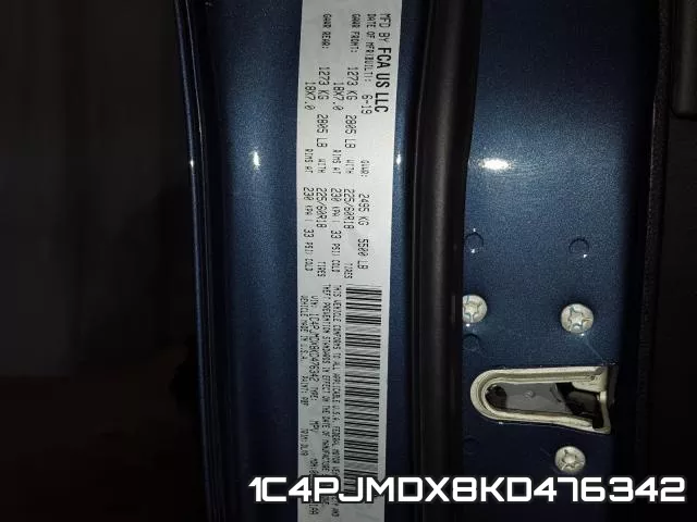 1C4PJMDX8KD476342 фото 2