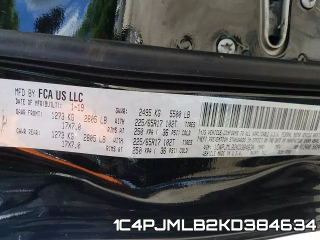 1C4PJMLB2KD384634 фото 2