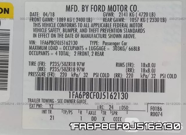 1FA6P8CF0J5162130 фото 10