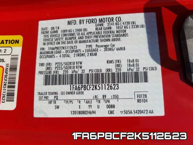 1FA6P8CF2K5112623 фото 2