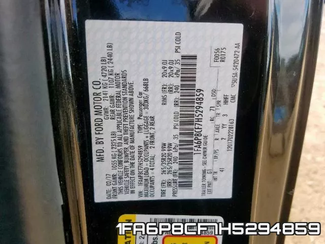 1FA6P8CF7H5294859 фото 2