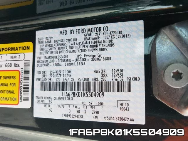 1FA6P8K01K5504909 фото 2