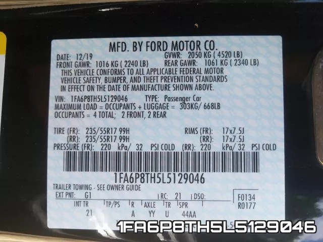 1FA6P8TH5L5129046 фото 2
