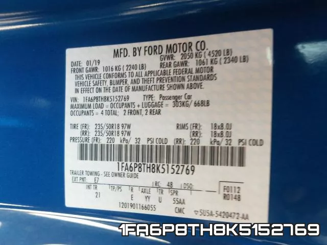 1FA6P8TH8K5152769 фото 2