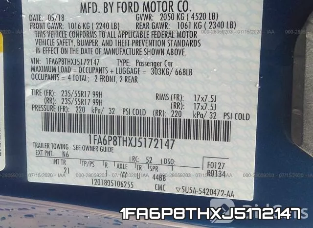 1FA6P8THXJ5172147 фото 10