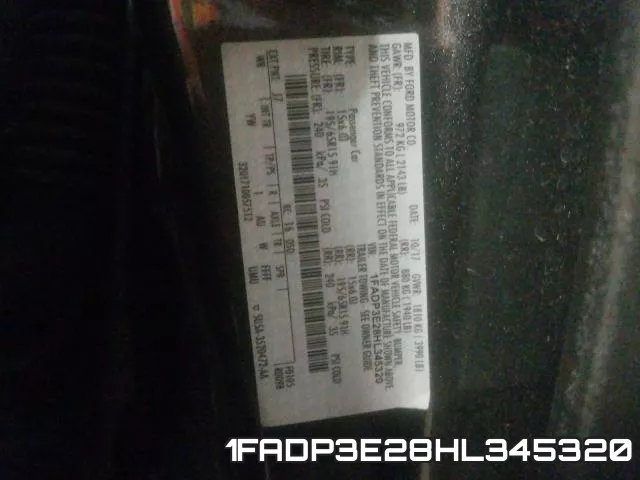 1FADP3E28HL345320 фото 2