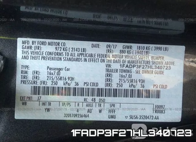 1FADP3F27HL340723 фото 10