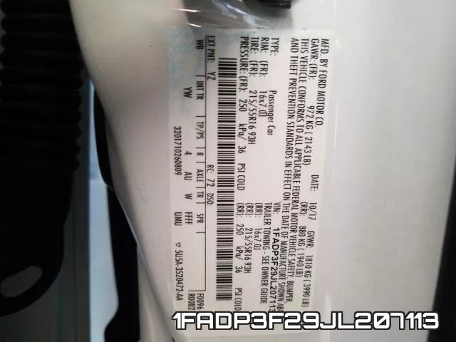 1FADP3F29JL207113 фото 2