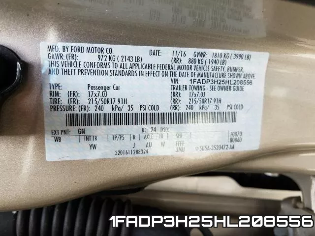 1FADP3H25HL208556 фото 2
