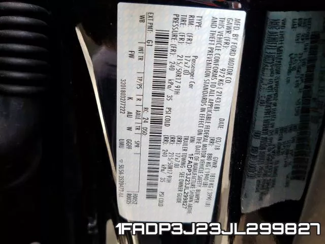 1FADP3J23JL299827 фото 2