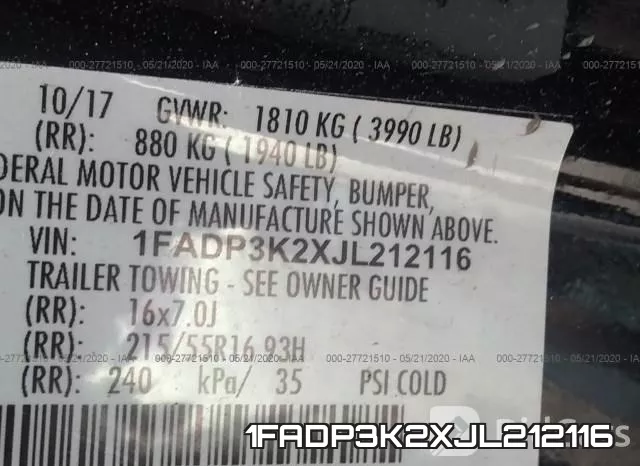 1FADP3K2XJL212116 фото 10