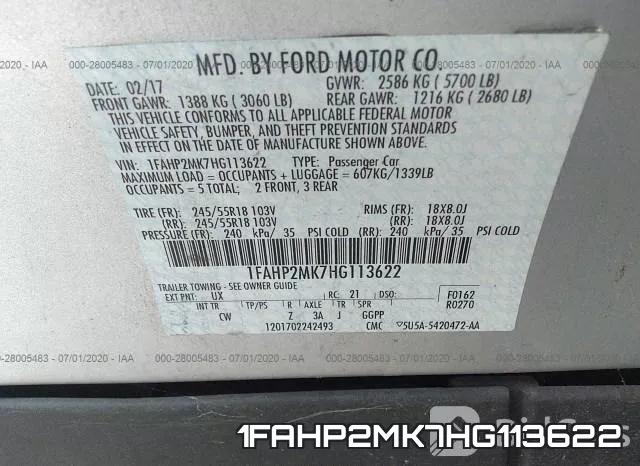 1FAHP2MK7HG113622 фото 10