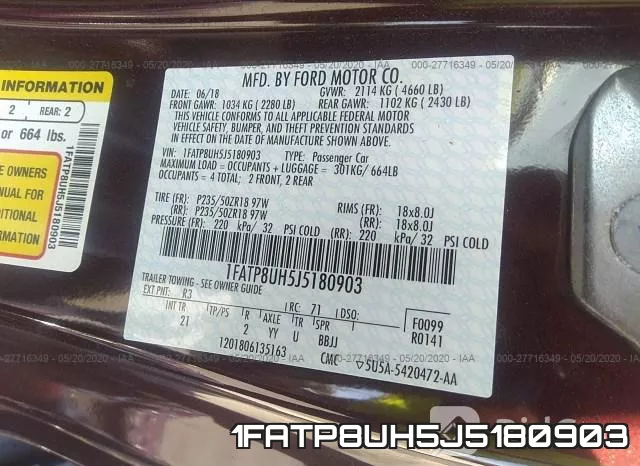 1FATP8UH5J5180903 фото 10