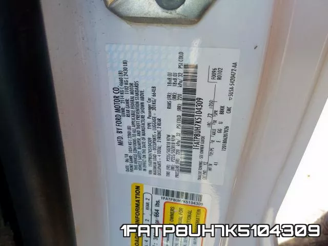 1FATP8UH7K5104309 фото 2