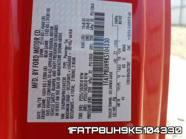 1FATP8UH9K5104330 фото 2