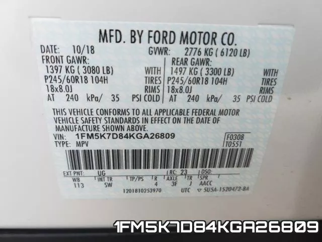 1FM5K7D84KGA26809 фото 2