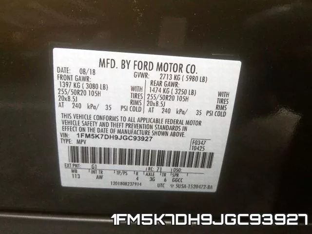 1FM5K7DH9JGC93927 фото 2