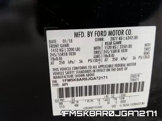 1FM5K8AR0JGA72171 фото 2