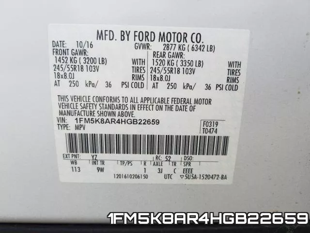 1FM5K8AR4HGB22659 фото 2