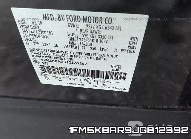 1FM5K8AR9JGB12392 фото 10