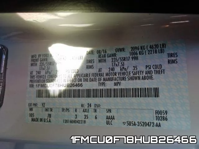 1FMCU0F78HUB26466 фото 2