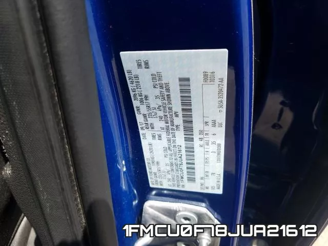 1FMCU0F78JUA21612 фото 2
