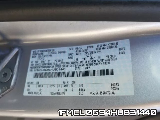 1FMCU0G94HUB31440 фото 2