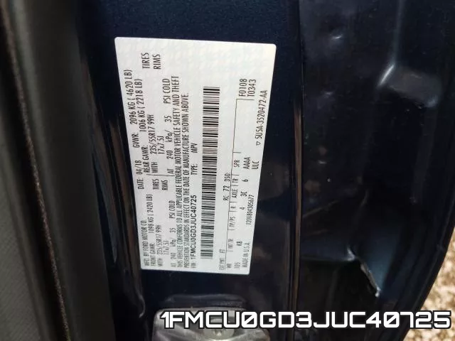 1FMCU0GD3JUC40725 фото 2