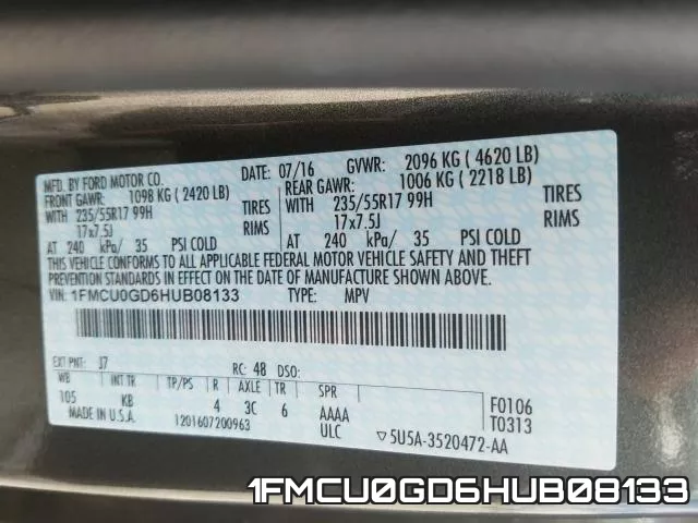 1FMCU0GD6HUB08133 фото 2