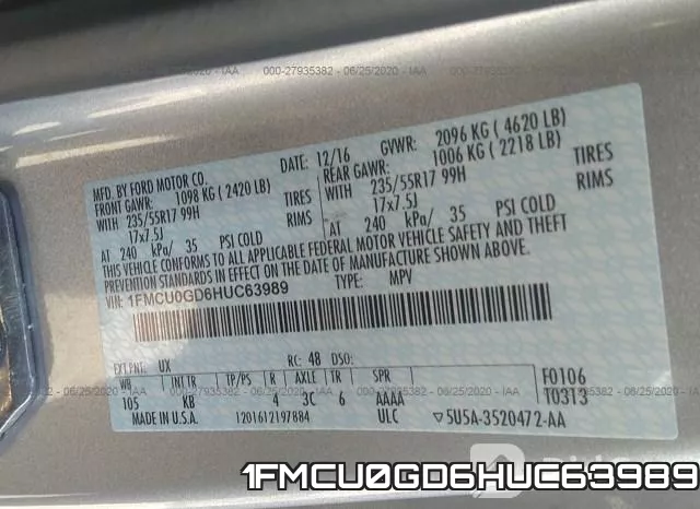 1FMCU0GD6HUC63989 фото 10